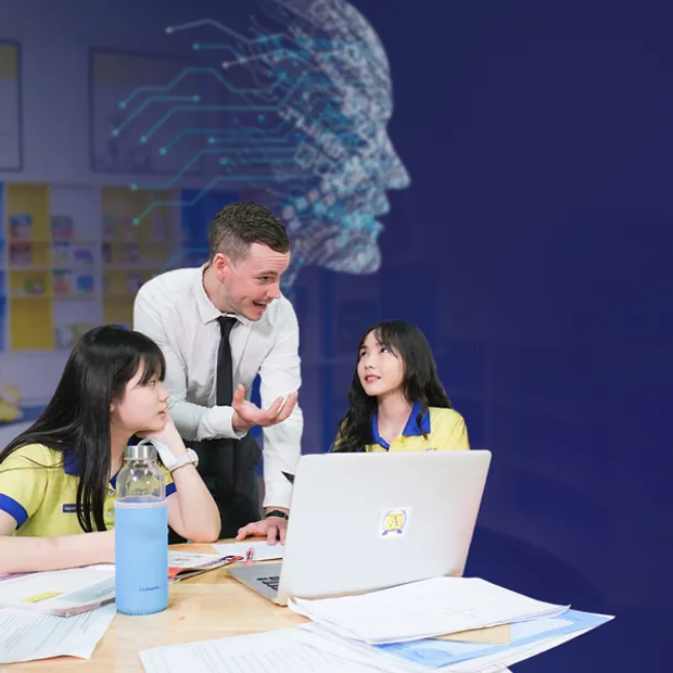 Học sinh THCS Trường Việt Anh học cùng giáo viên bản ngữ và AI Personal Tutor