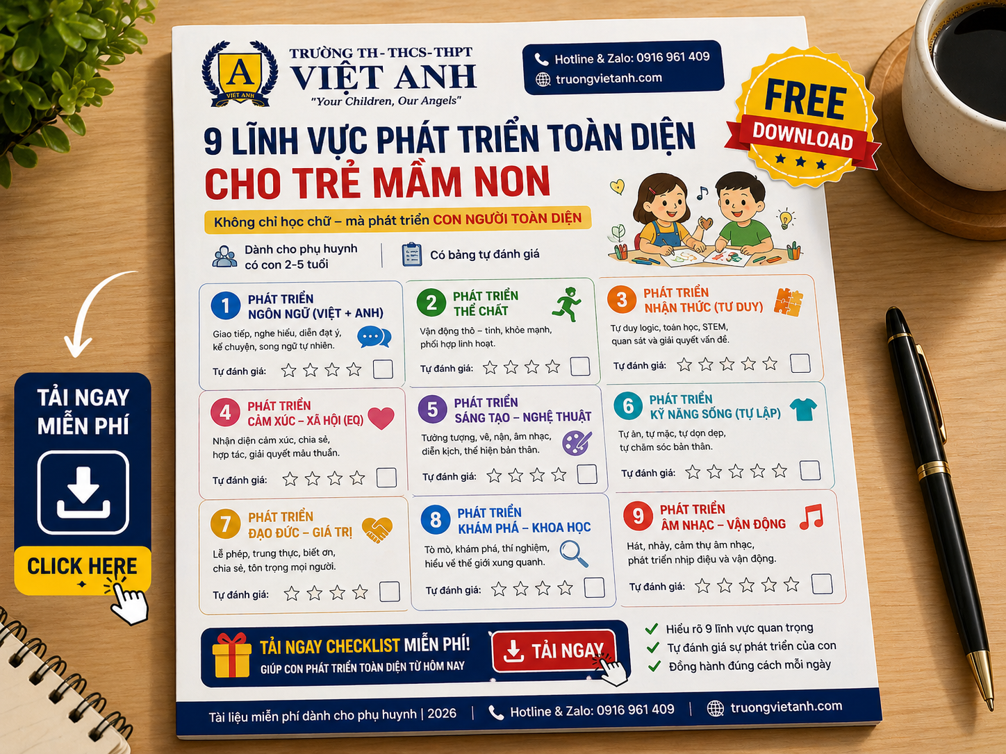Ebook 9 Lĩnh Vực Phát Triển Toàn Diện Cho Trẻ Mầm Non 2026