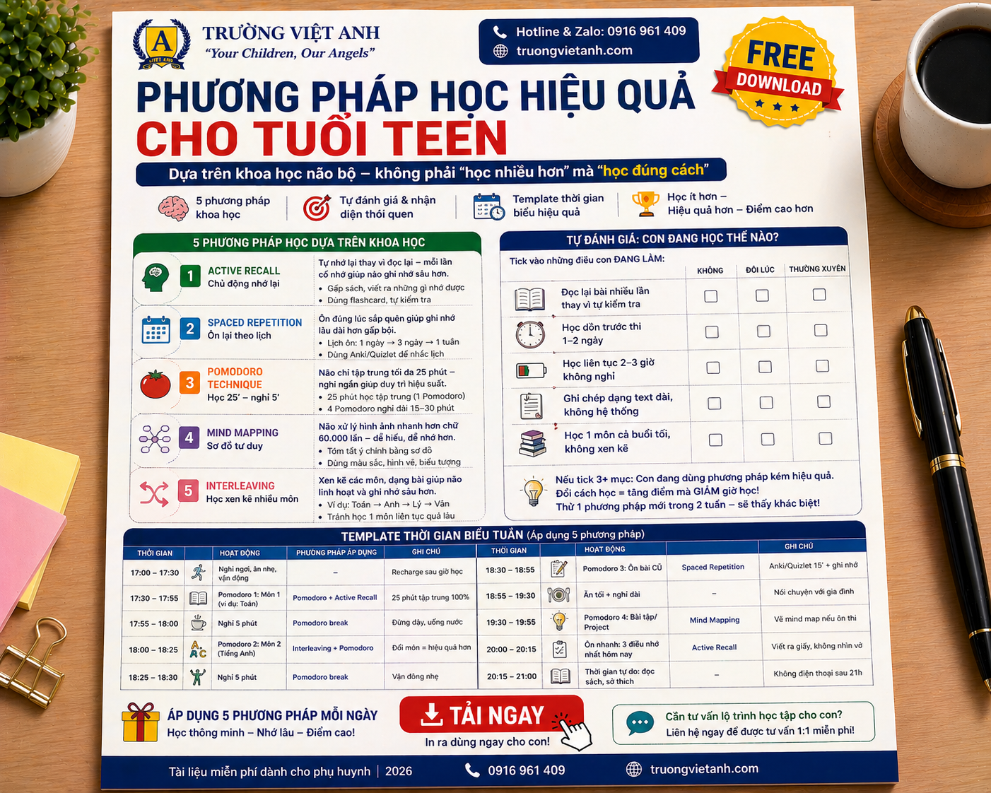 5 Phương Pháp Học Hiệu Quả Cho Tuổi Teen 2026